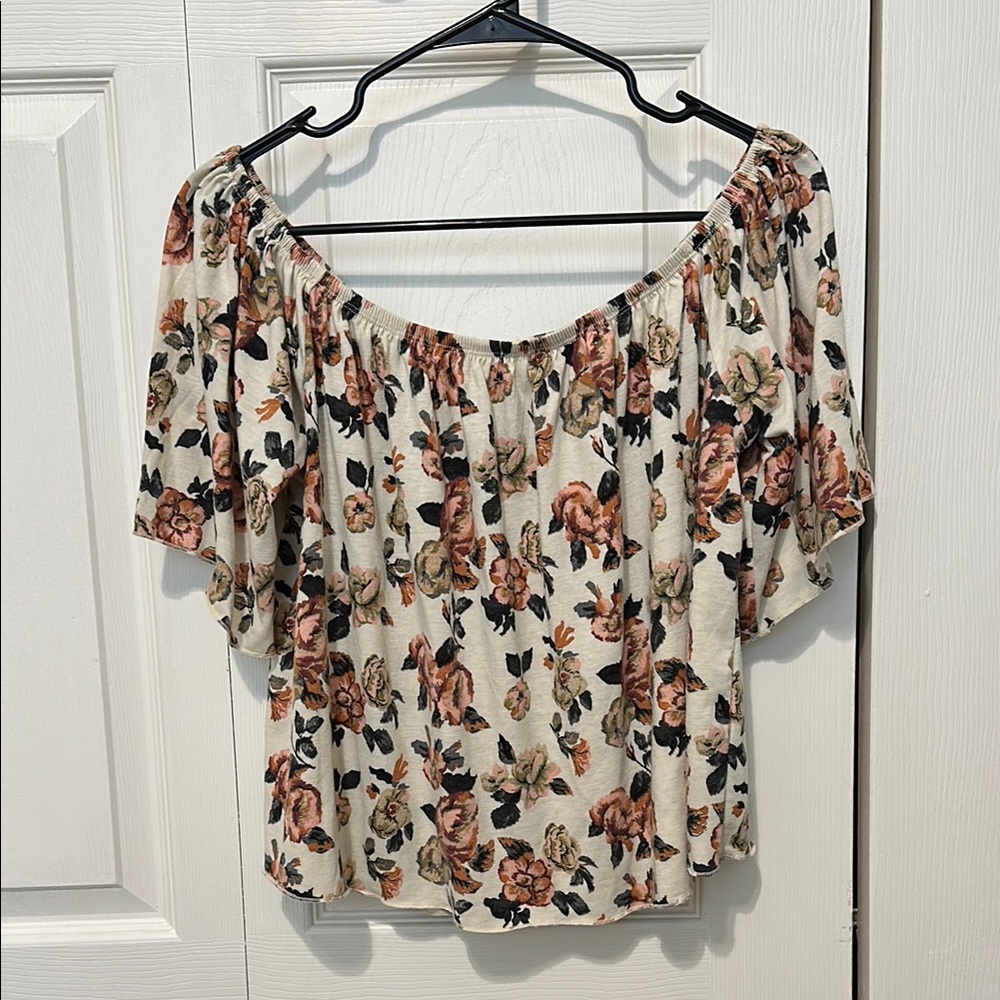 Cropped Floral Off-Shoulder Women's Top